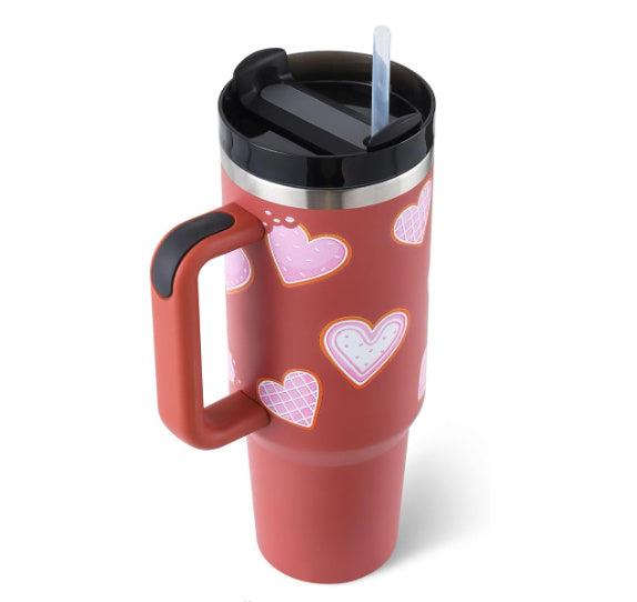 Tumbler med handtag.