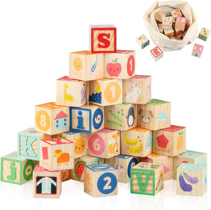 Wooden ABC byggklossar
