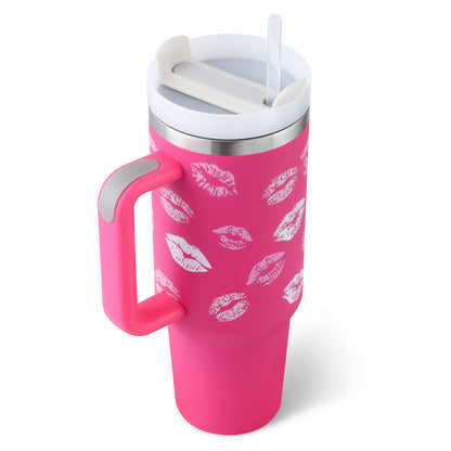 Tumbler med handtag.