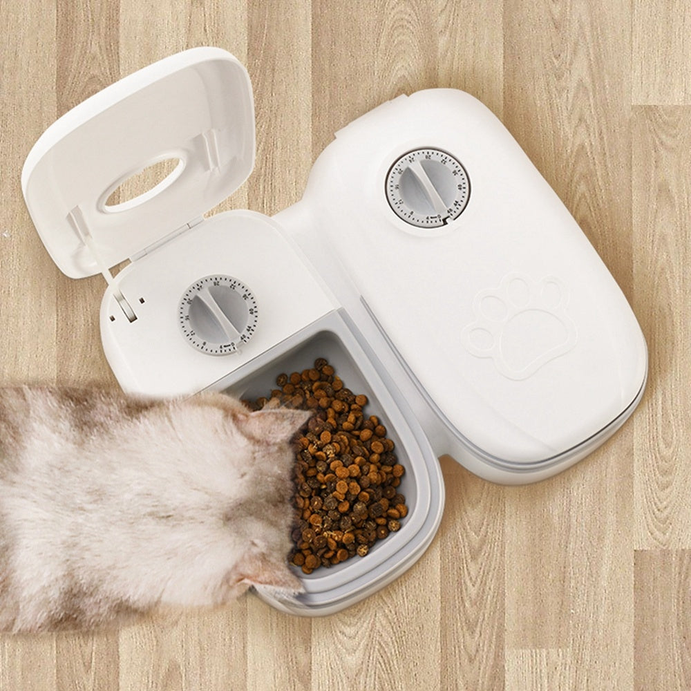 Smart foderautomat för katter och hundar med timer och rostfri skål